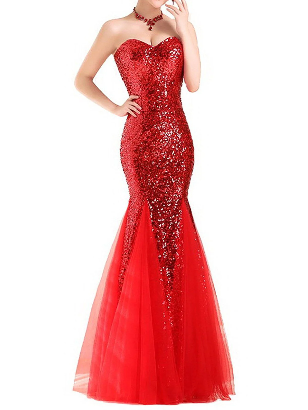 1930s Vintage Sequin Strapless Dress - Image 2