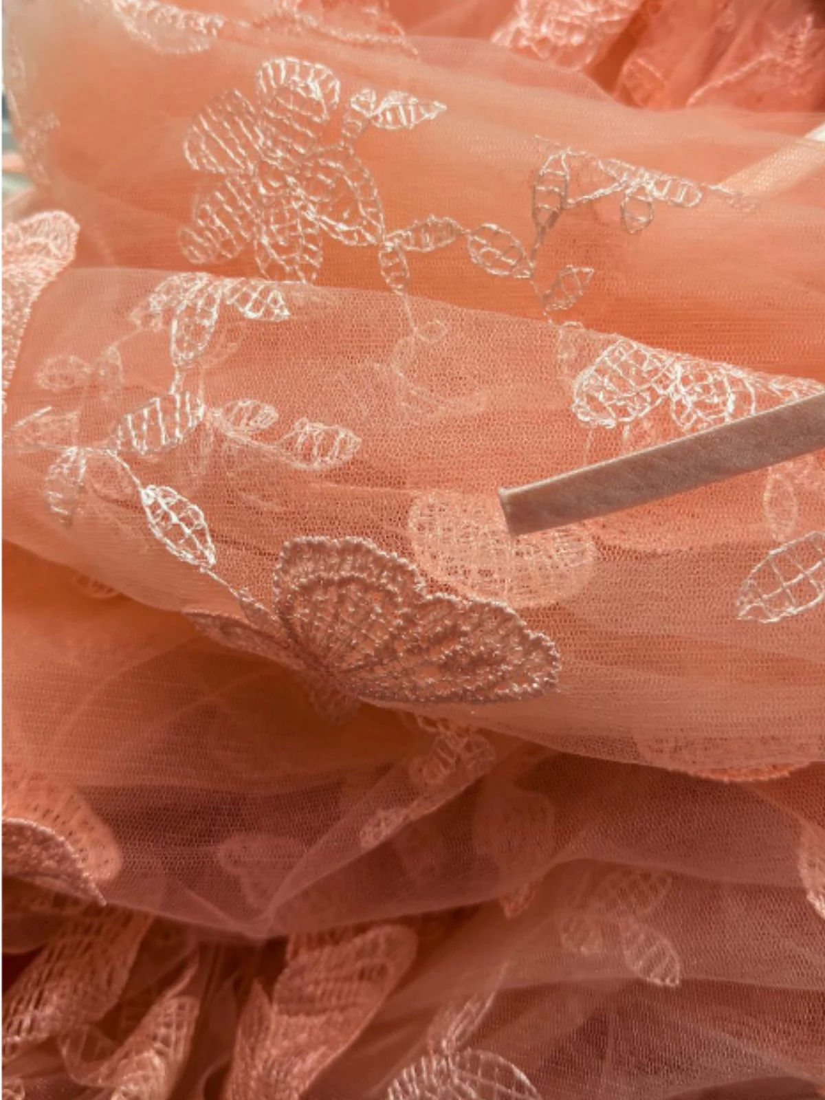 1930s Butterfly Floral Mesh Embroidered Maxi Dress - Image 3