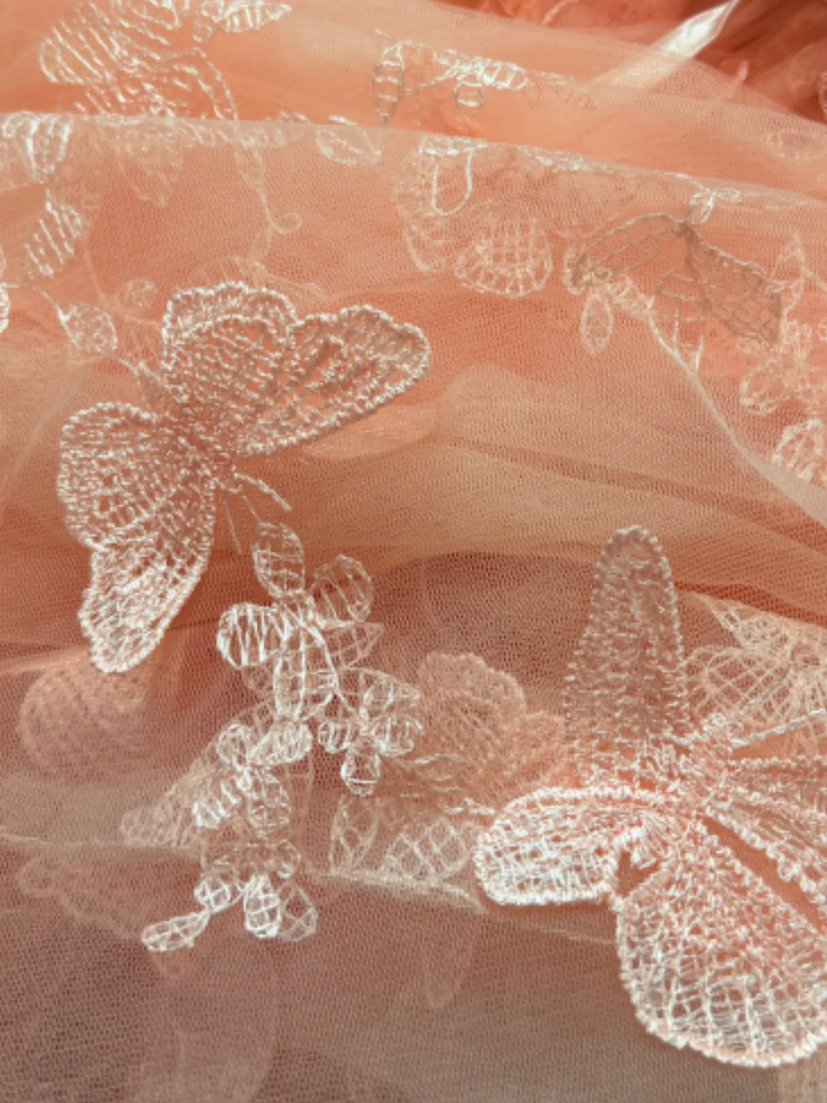 1930s Butterfly Floral Mesh Embroidered Maxi Dress - Image 5