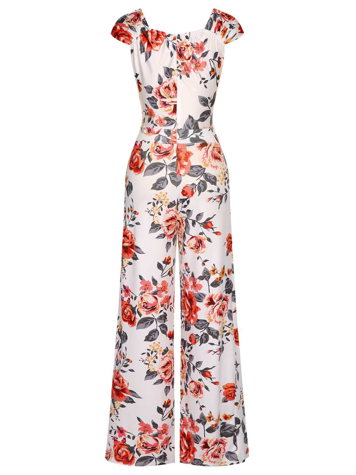1930s Cold Shoulder Floral Jumpsuit - Image 3