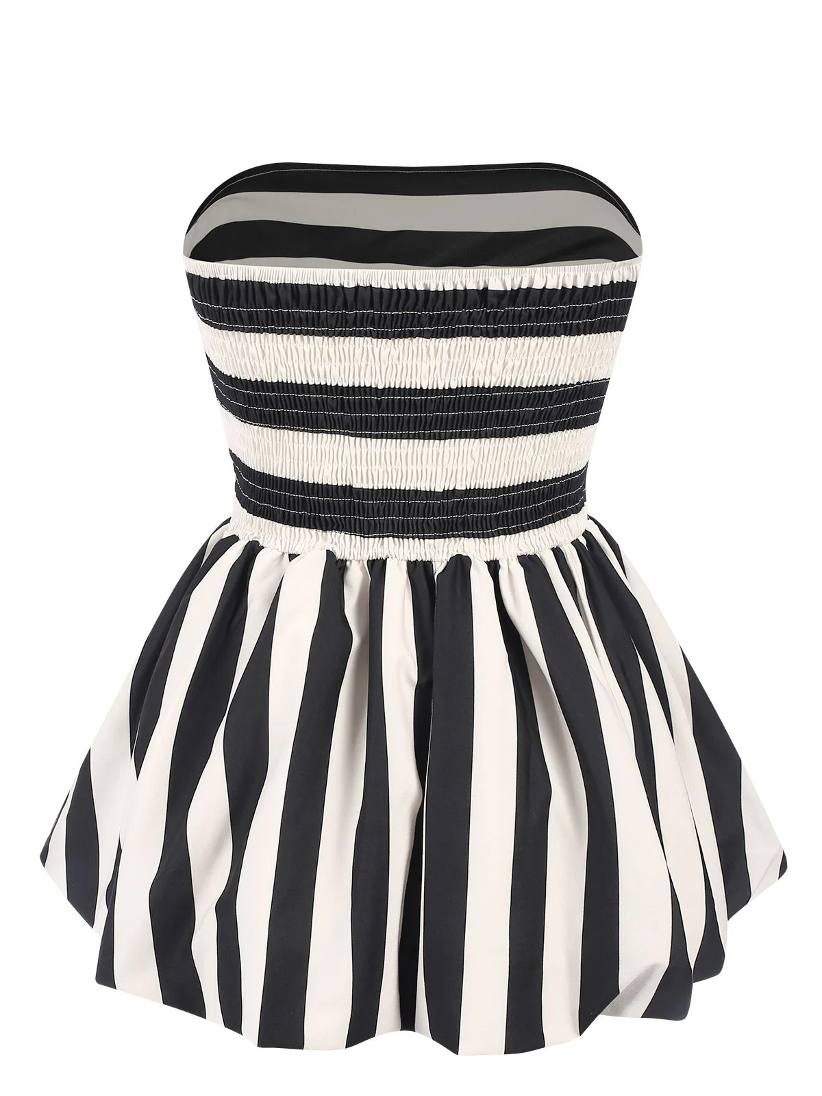 1930s Contrast Stripe Bandeau Pleated Puff Top - Image 3