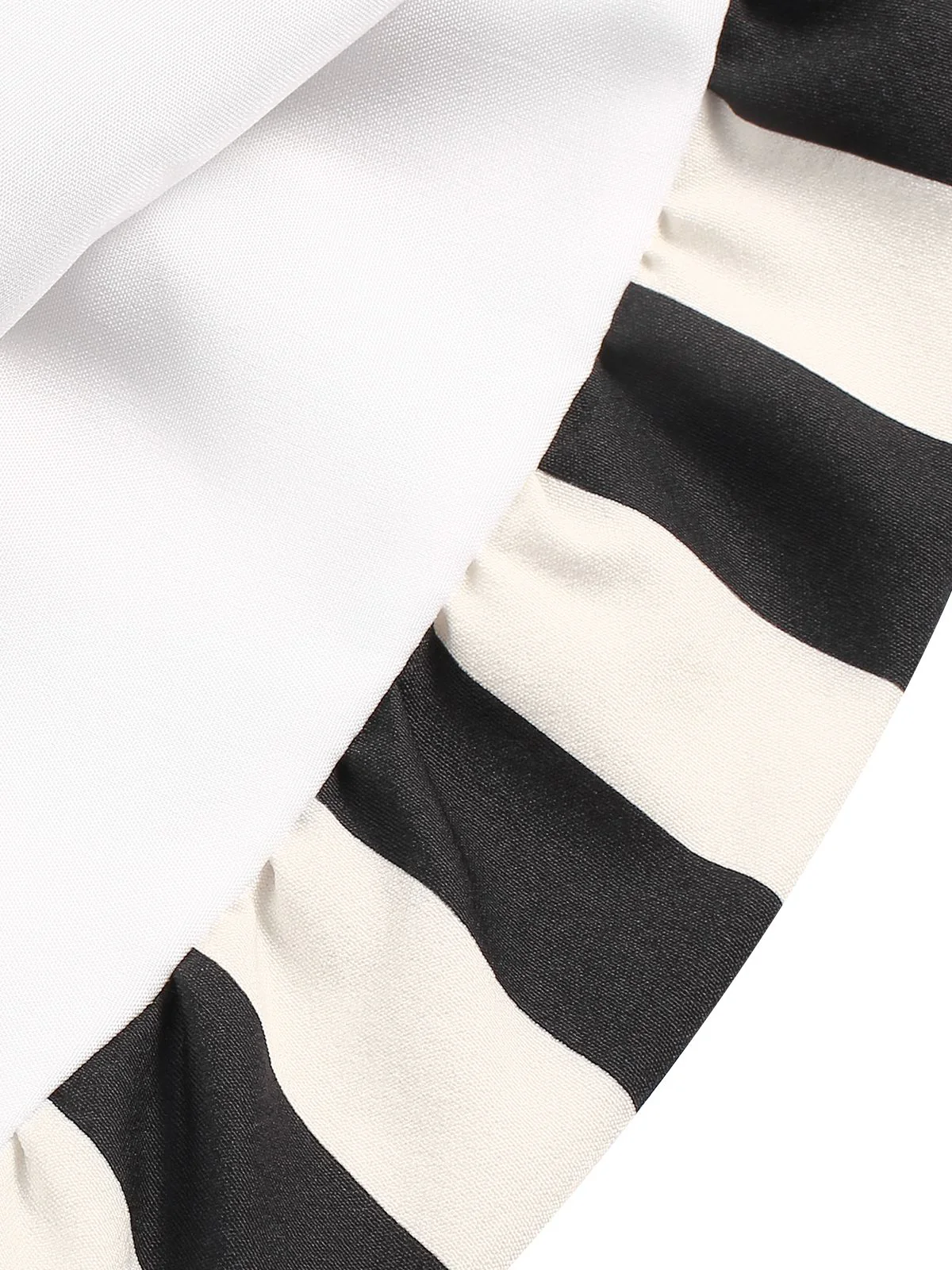 1930s Contrast Stripe Bandeau Pleated Puff Top - Image 4