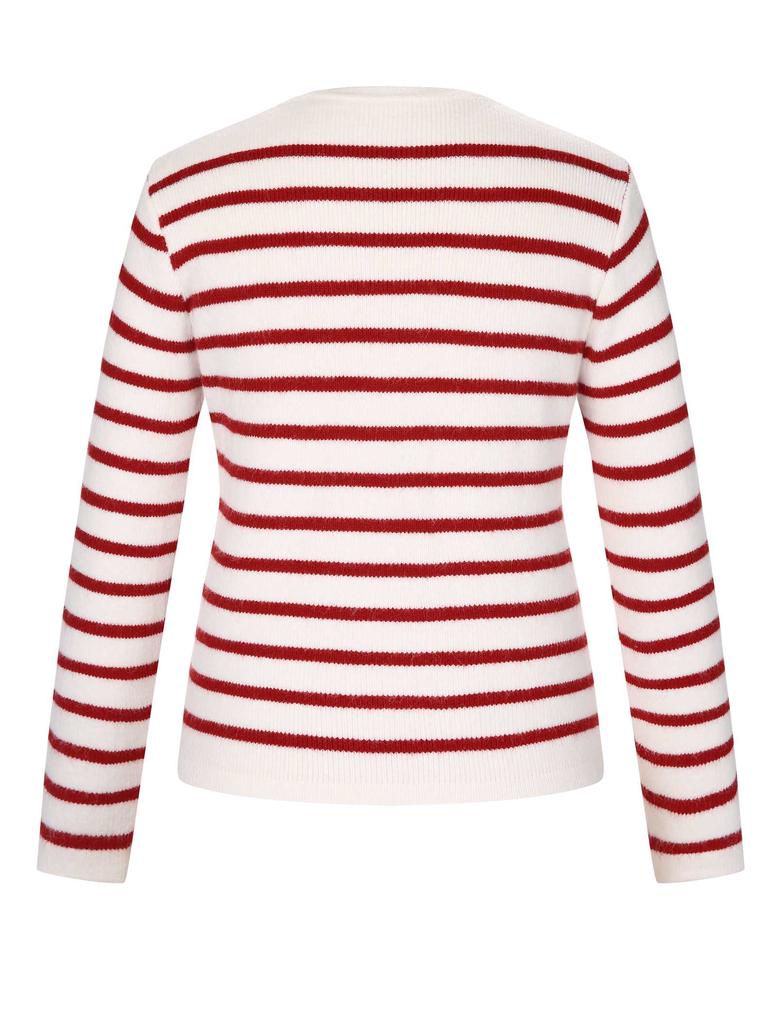 1930s Contrast Striped Long Sleeve Knitted Cardigan - Image 3