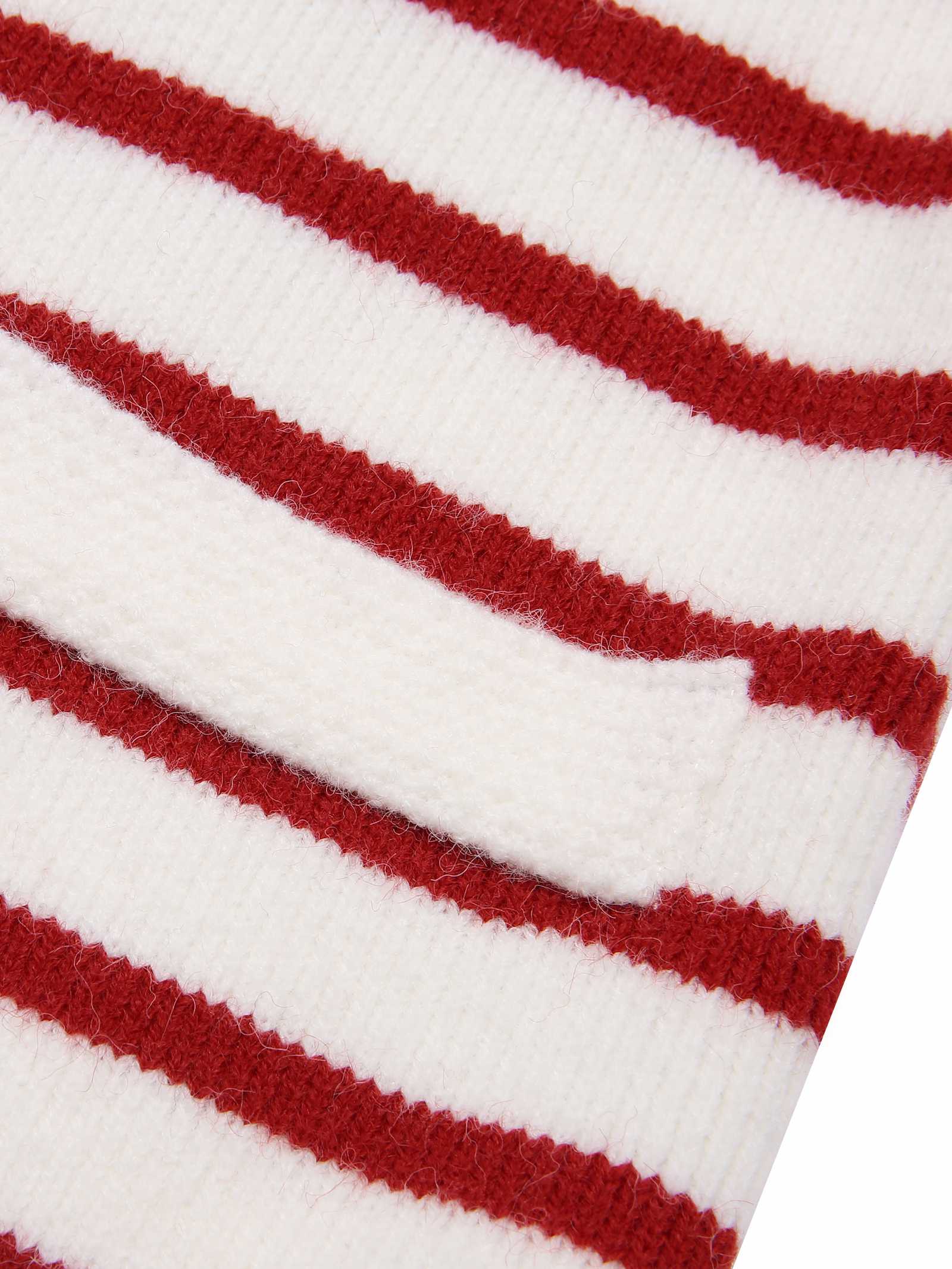 1930s Contrast Striped Long Sleeve Knitted Cardigan - Image 6