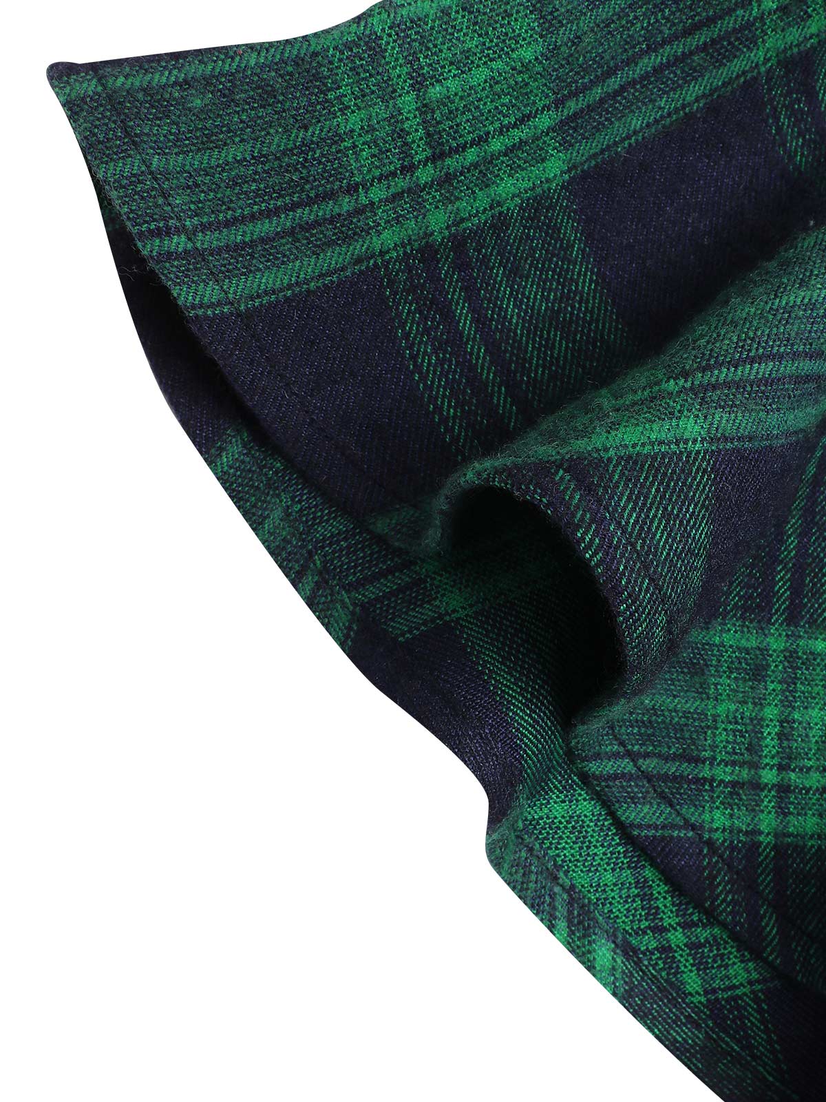 1930s Crew Neck Tartan Plaid Belted Mermaid Dress - Image 5