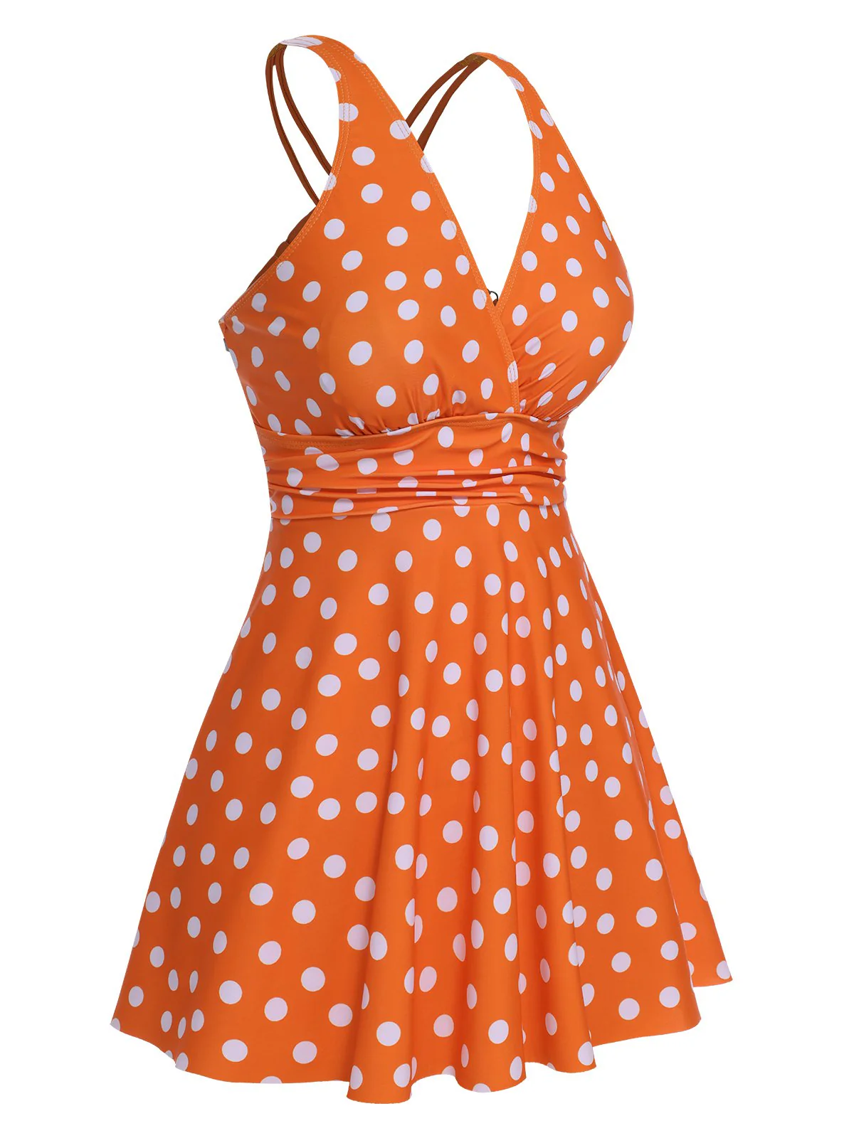 1930s Cross Straps Polka Dots Swimsuit - Image 10