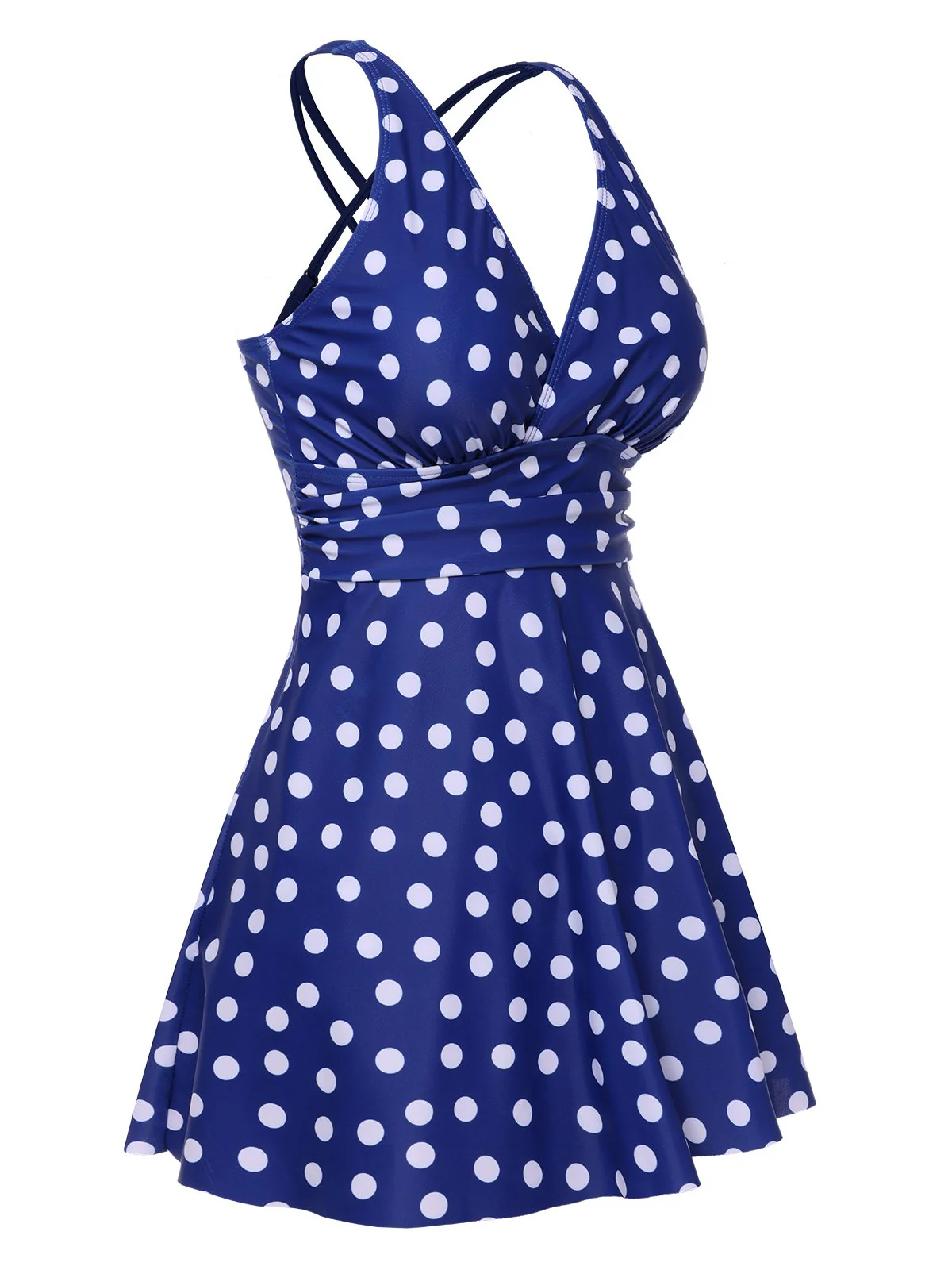 1930s Cross Straps Polka Dots Swimsuit - Image 3