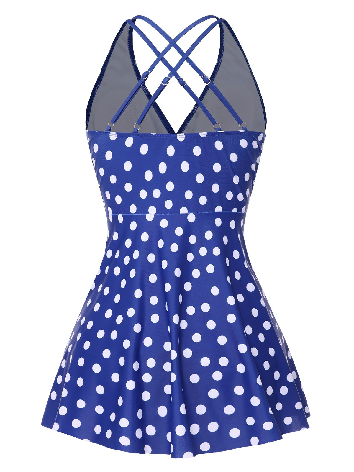 1930s Cross Straps Polka Dots Swimsuit - Image 4