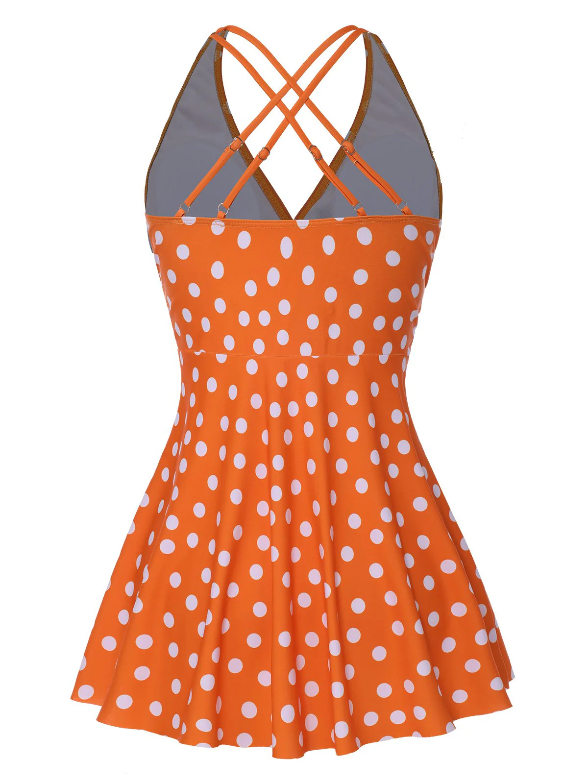 1930s Cross Straps Polka Dots Swimsuit - Image 9