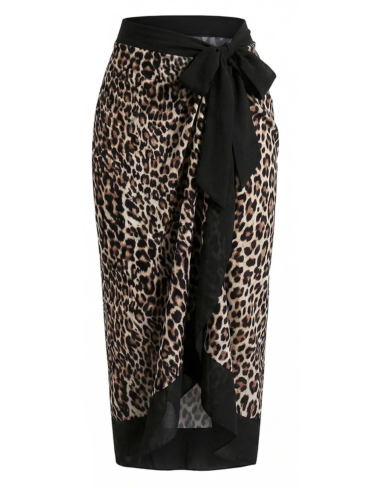 [Pre-Sale] 1930s Deep V-Neck Criss-Cross Halter Leopard Swimsuit & Cover-up - Image 3