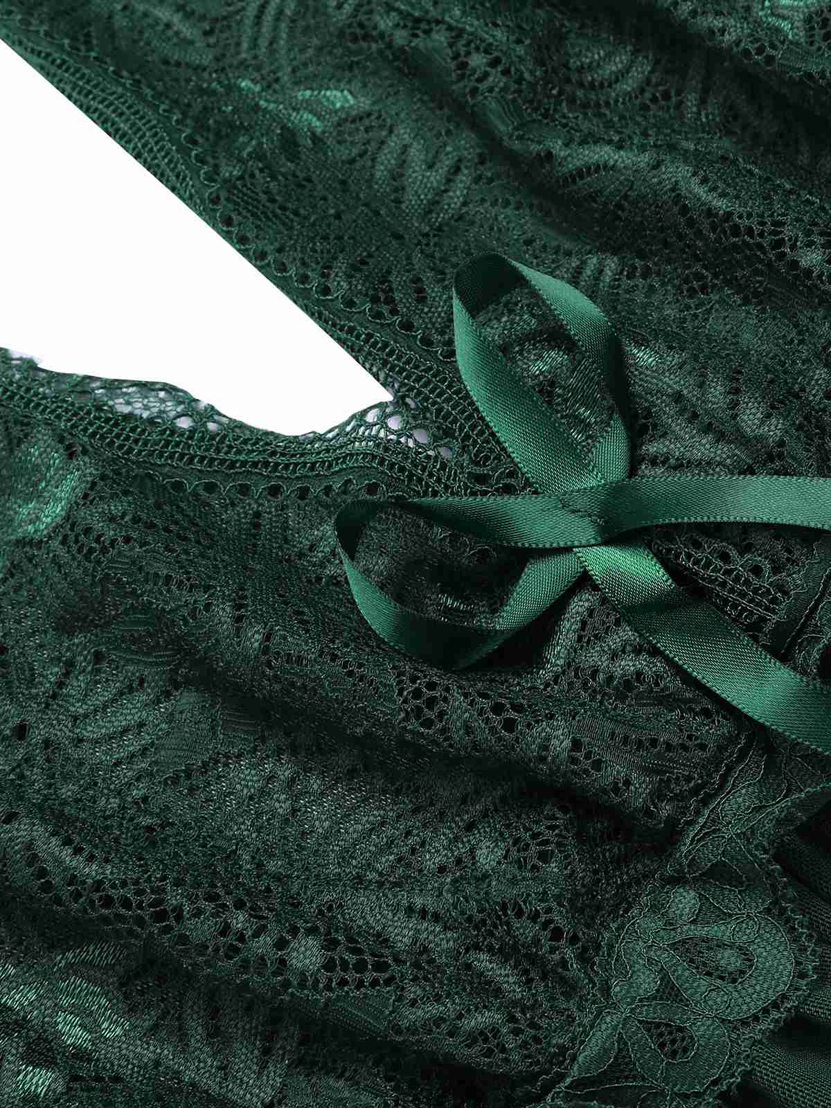 1930s Deep V-Neck Lace Mesh Nightgown - Image 14