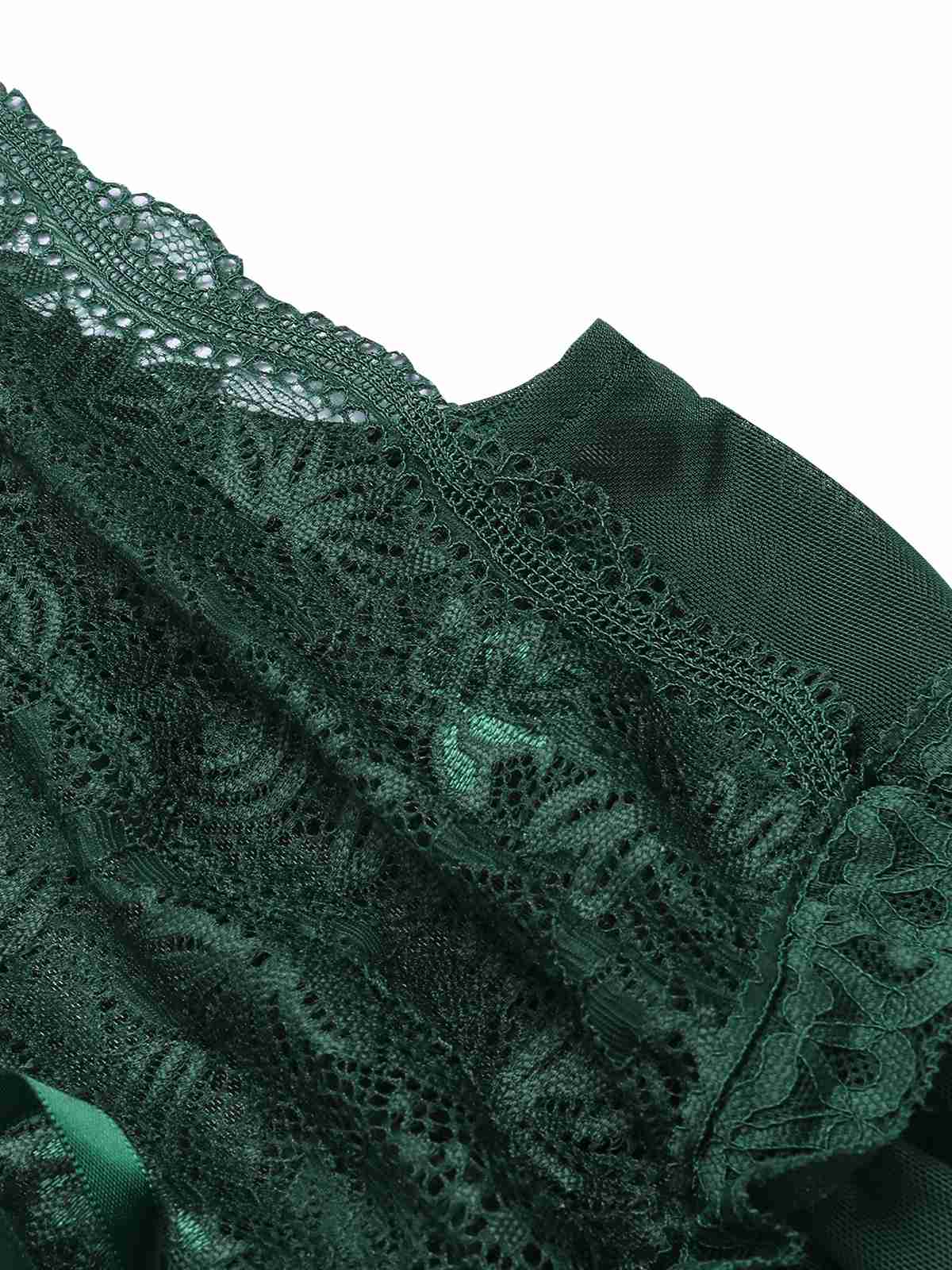 1930s Deep V-Neck Lace Mesh Nightgown - Image 15