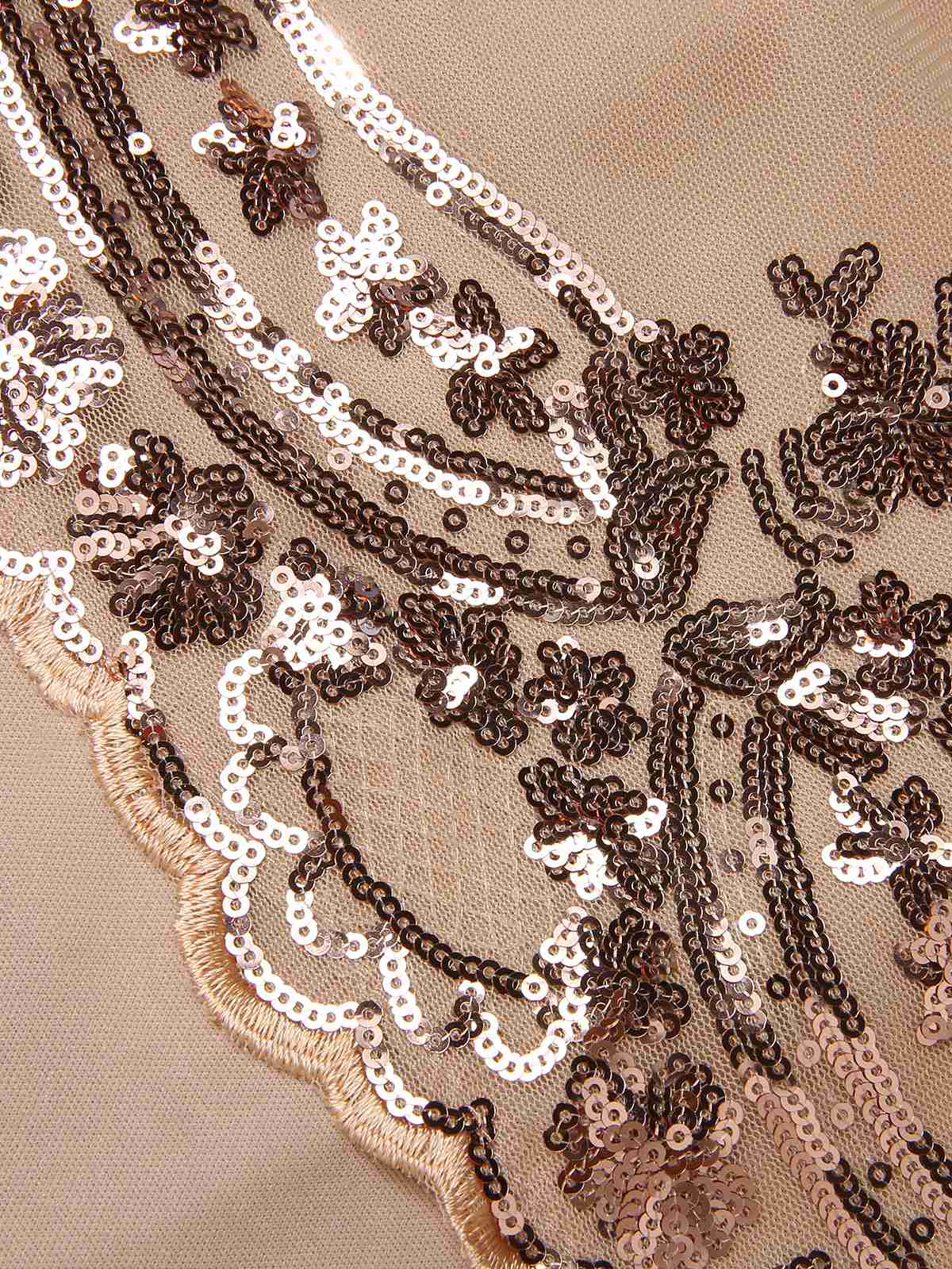 1930s Deep V-Neck Mesh Sequined Maxi Dress - Image 13