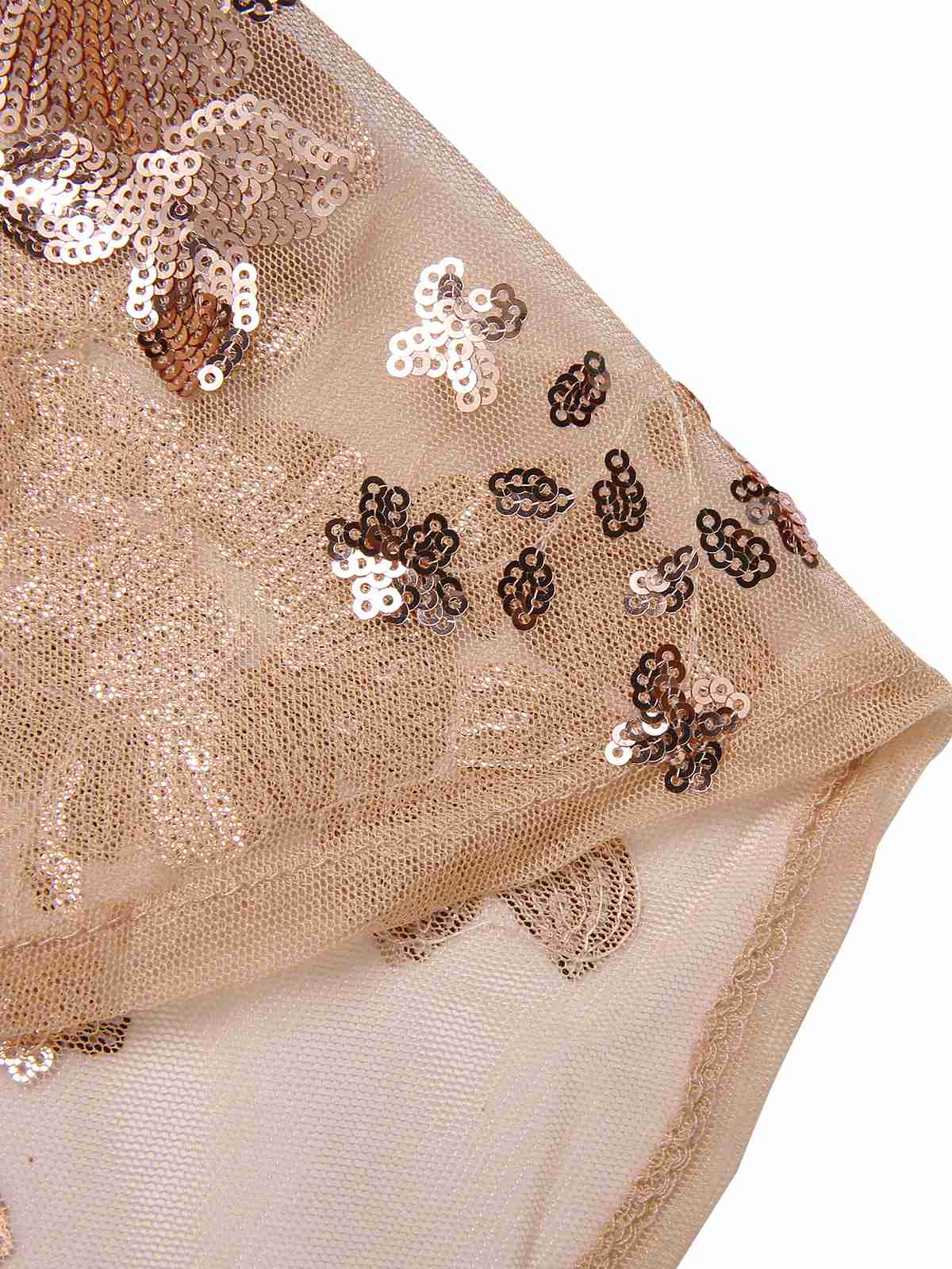 1930s Deep V-Neck Mesh Sequined Maxi Dress - Image 14