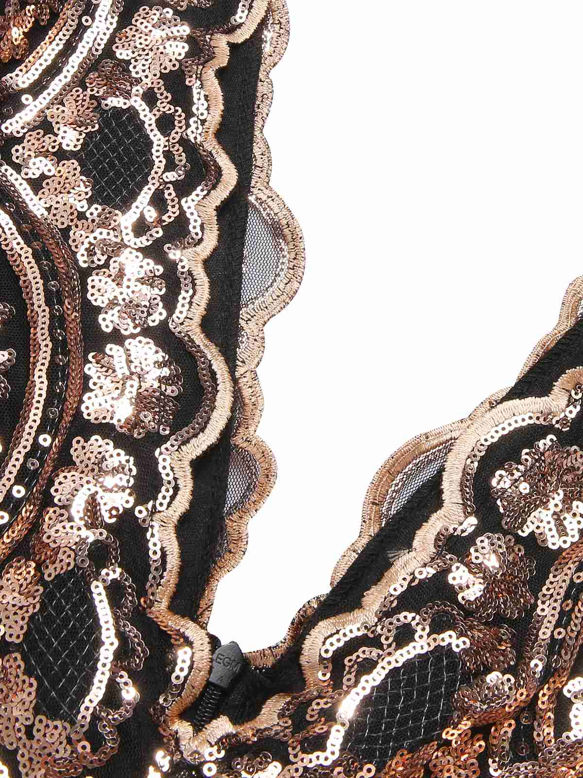 1930s Deep V-Neck Mesh Sequined Maxi Dress - Image 5