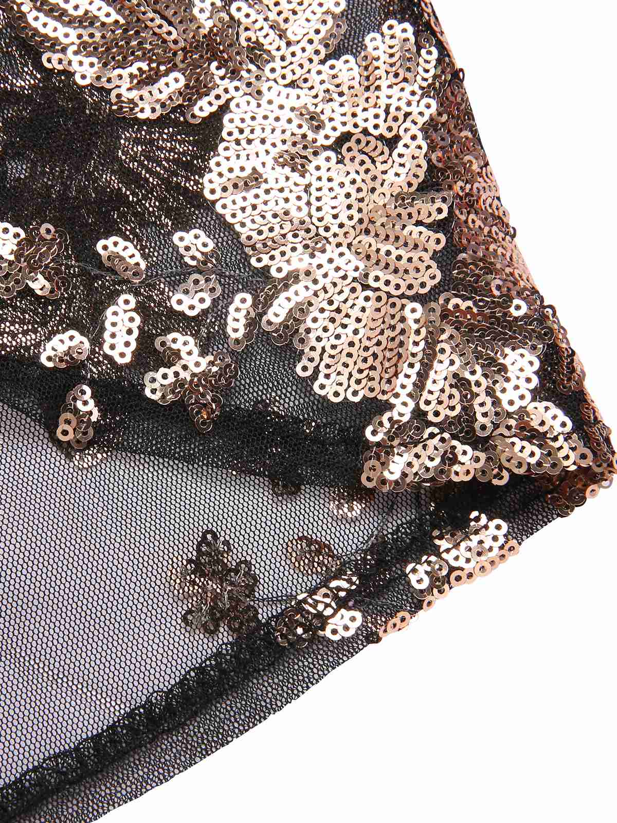 1930s Deep V-Neck Mesh Sequined Maxi Dress - Image 6