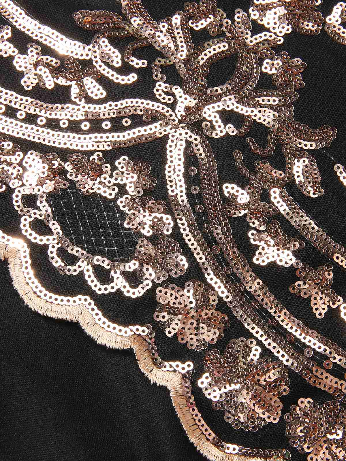 1930s Deep V-Neck Mesh Sequined Maxi Dress - Image 7