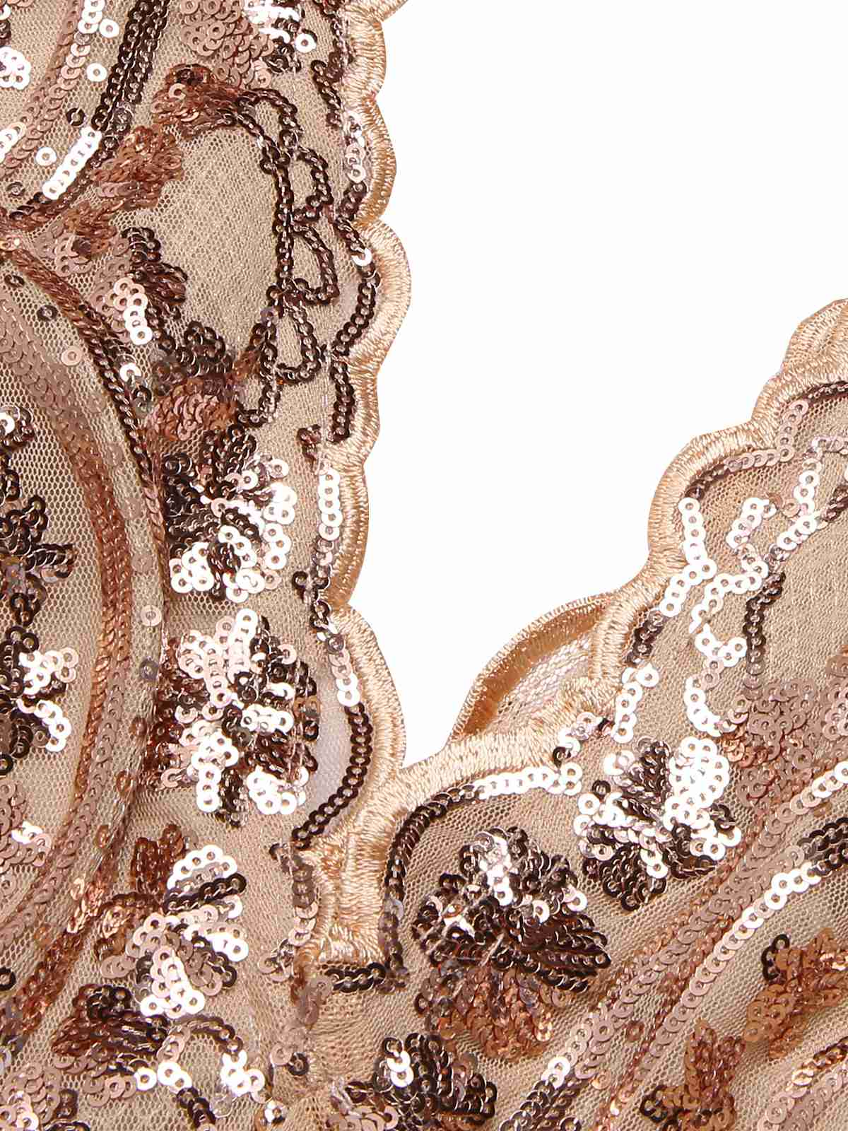 1930s Deep V-Neck Mesh Sequined Maxi Dress - Image 11