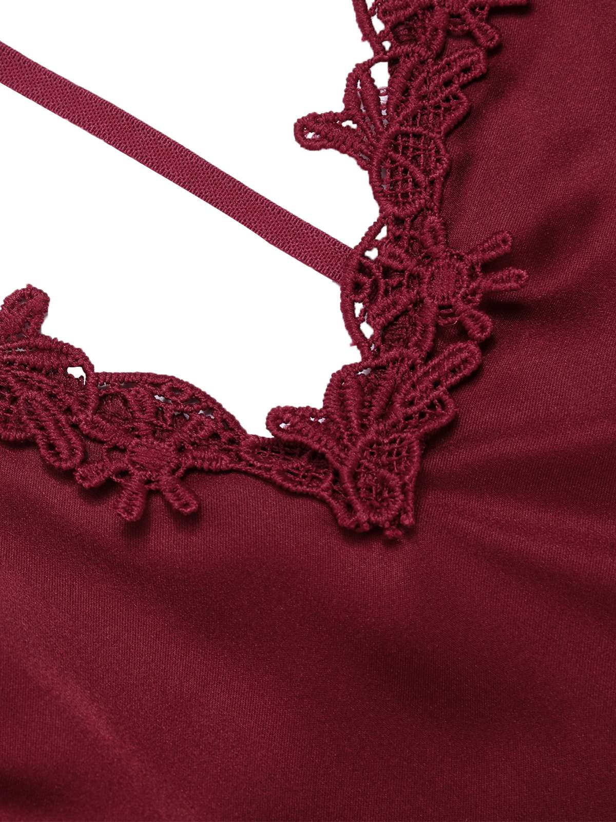 1930s Dots Sheer Satin Patchwork Straps Nightgown - Image 4