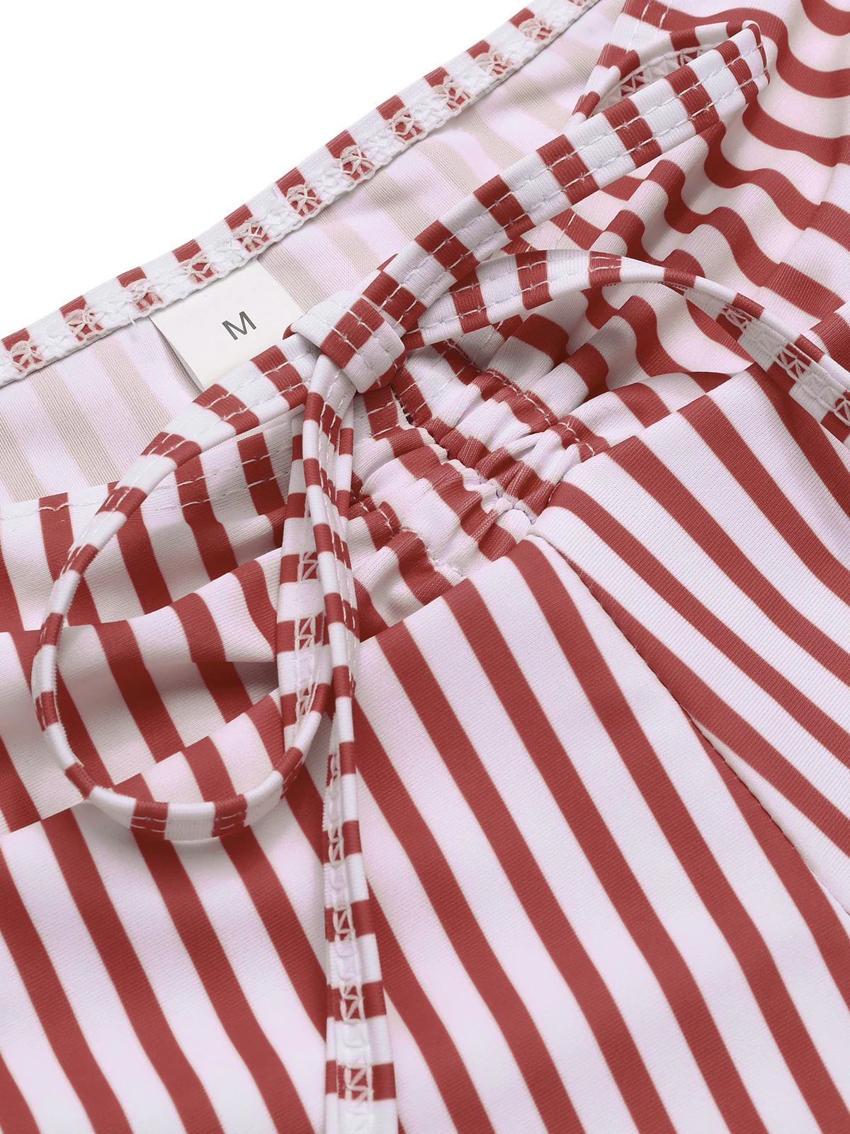 1930s Drawstring Straps Vertical Stripe Boxer Bikini - Image 3