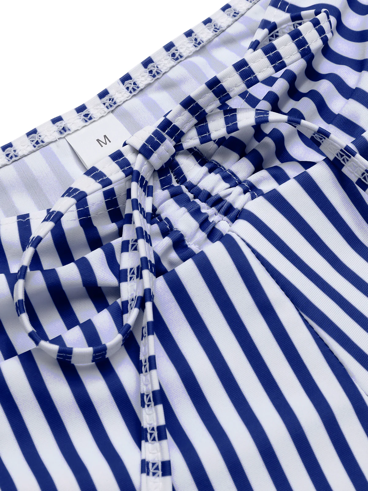 1930s Drawstring Straps Vertical Stripe Boxer Bikini - Image 6