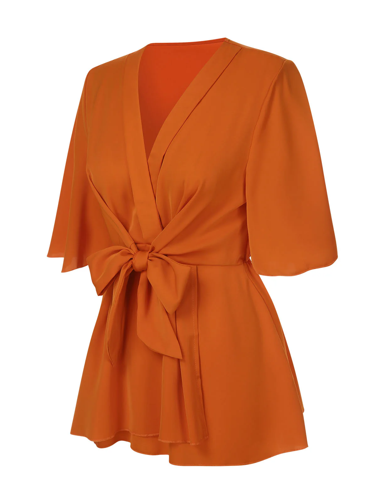 1930s Elegant Short-Sleeved Tie Waist Blouse - Image 2