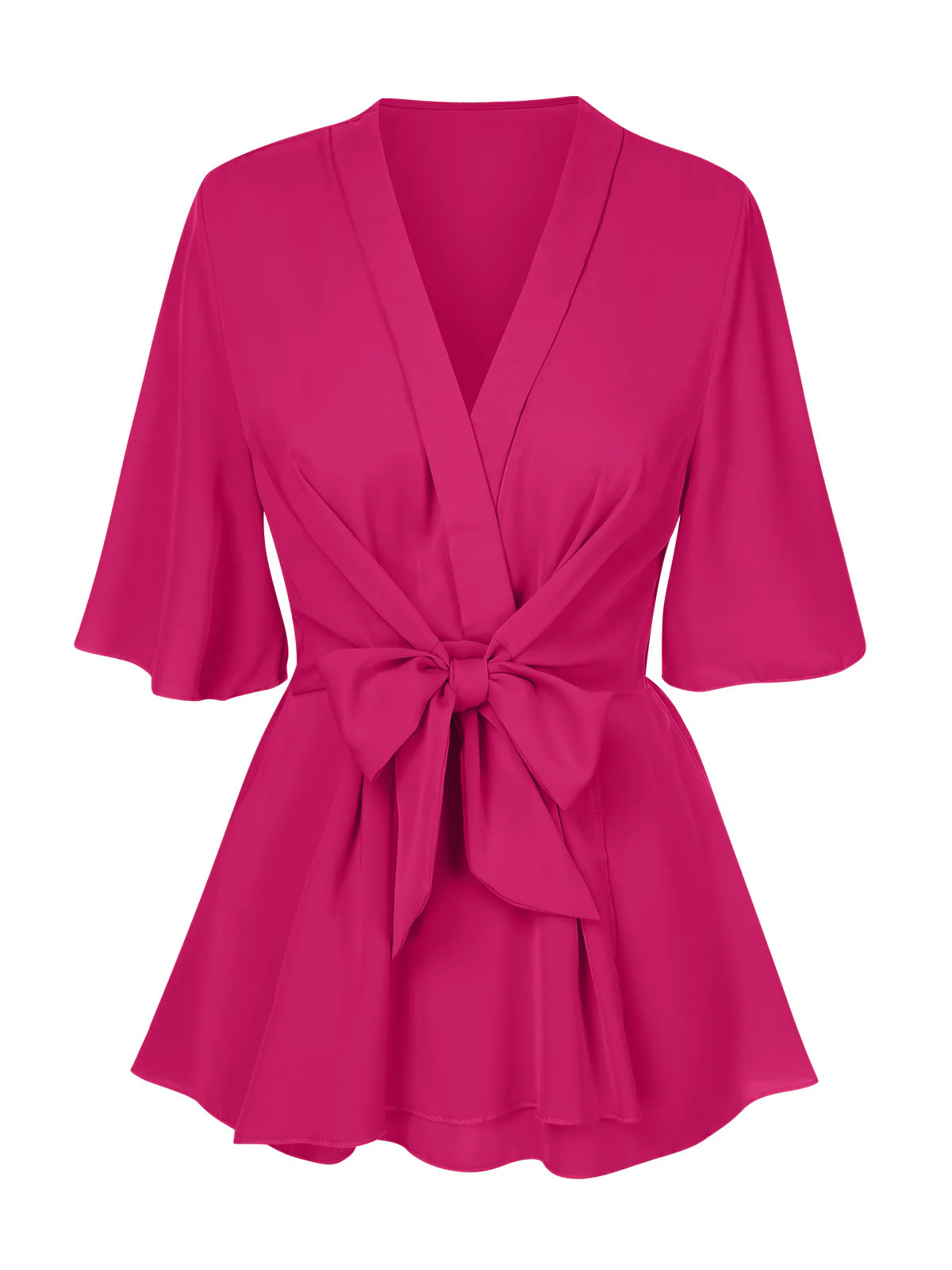 1930s Elegant Short-Sleeved Tie Waist Blouse - Image 7