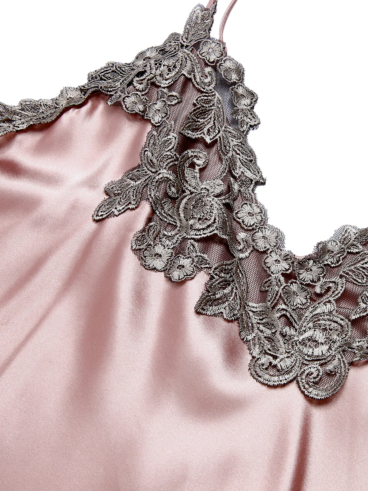 1930s Embroidered Faux Satin Strap Nightgown - Image 6