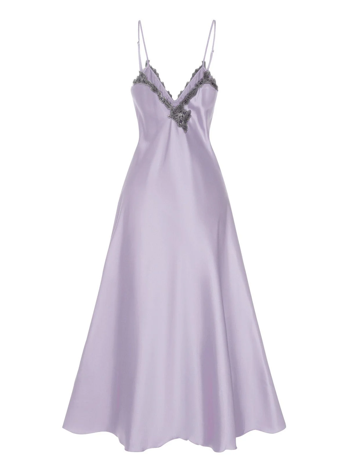 1930s Embroidered Faux Satin Strap Nightgown - Image 23