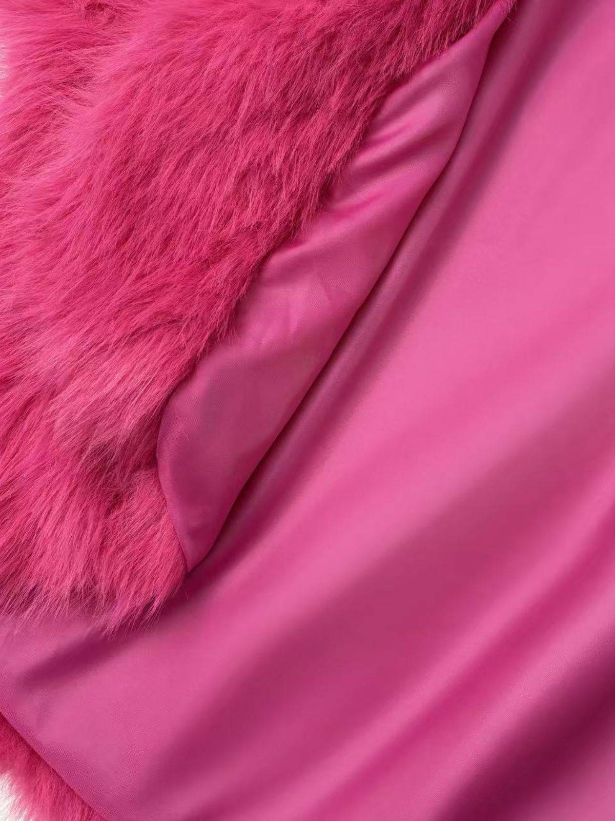 1930s Faux Fur Hooded Lapel Solid Coat - Image 7