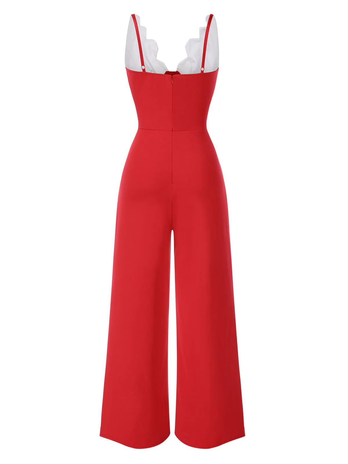 1930s Floral Patchwork V-Neck Straps Jumpsuit - Image 4