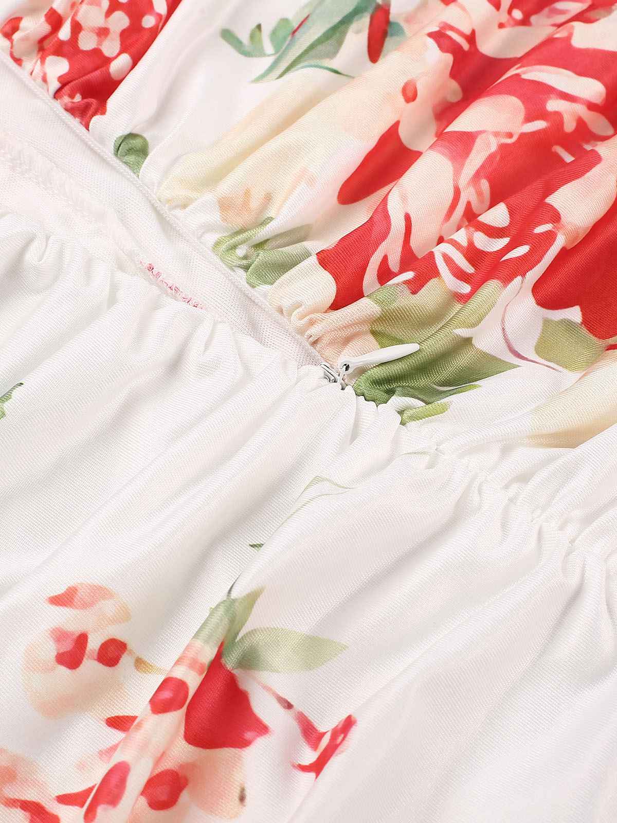1930s Floral Pleated Ruffled Hem Dress - Image 6