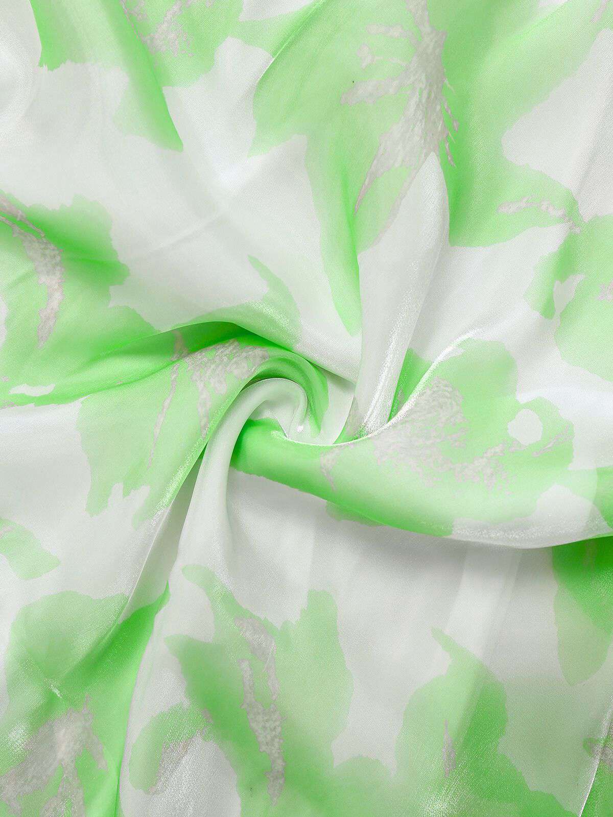 1930s Bow Organza Floral Spaghetti Straps Dress - Image 4