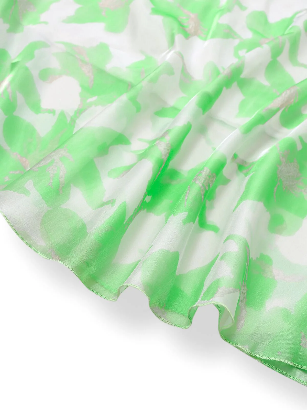 1930s Bow Organza Floral Spaghetti Straps Dress - Image 5
