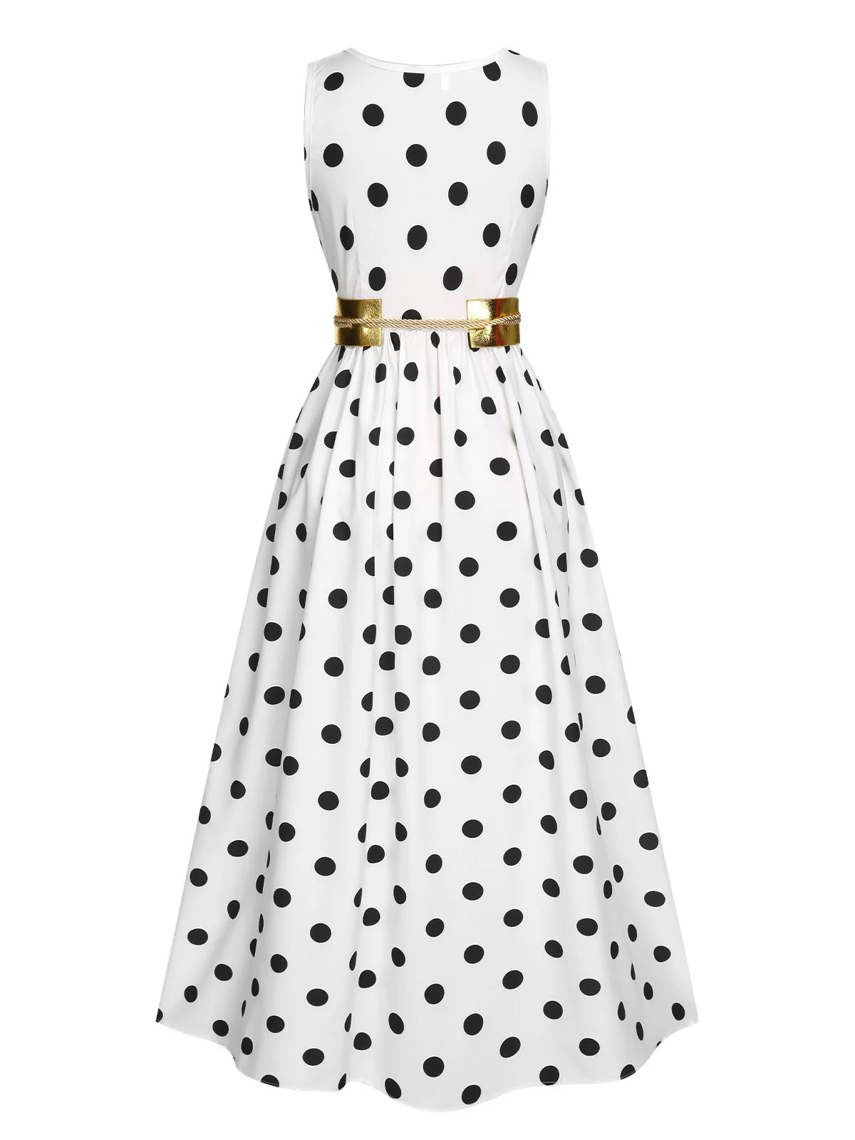 1930s High Slit V-Neck Belted Dress - Image 9