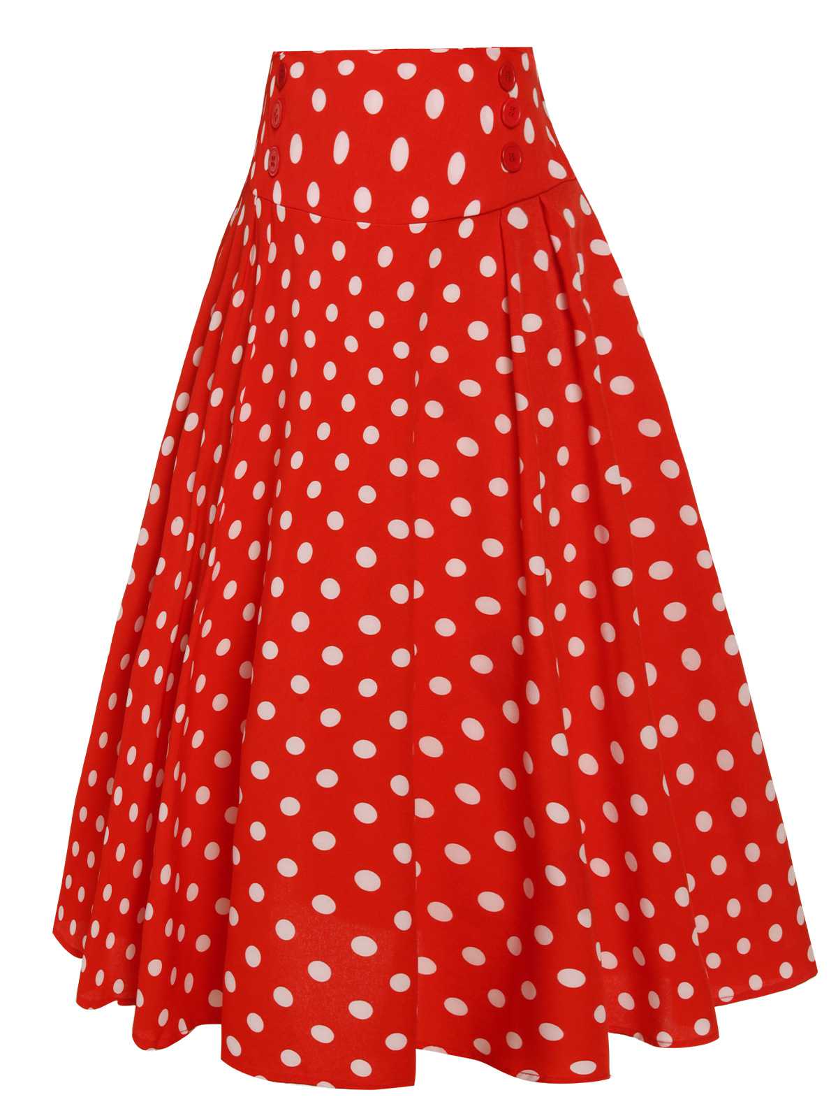 1930s High Waist Contrast Polka Dots Skirt - Image 2