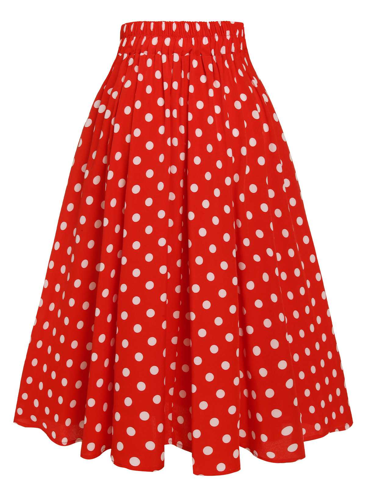 1930s High Waist Contrast Polka Dots Skirt - Image 3