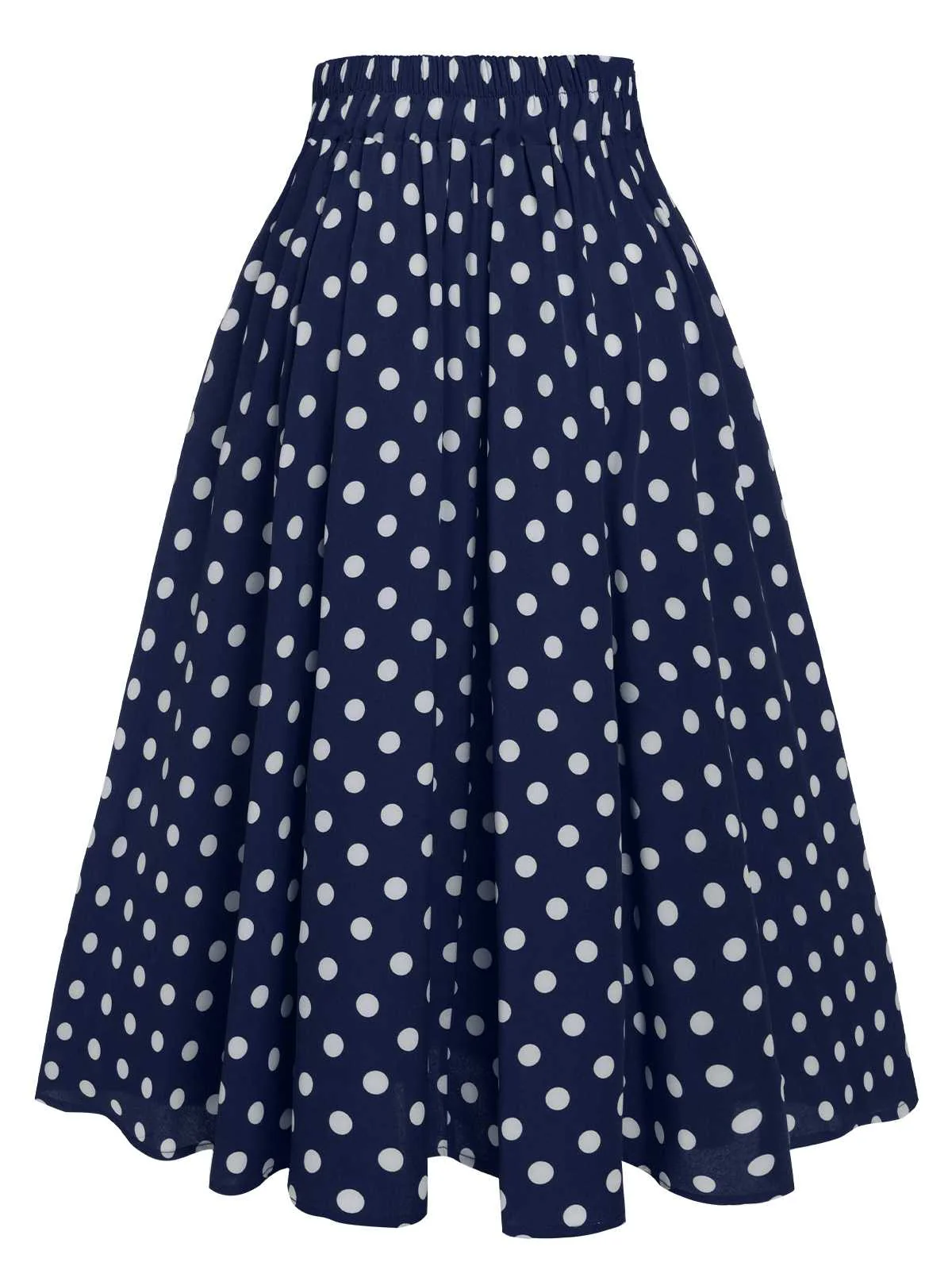 1930s High Waist Contrast Polka Dots Skirt - Image 8