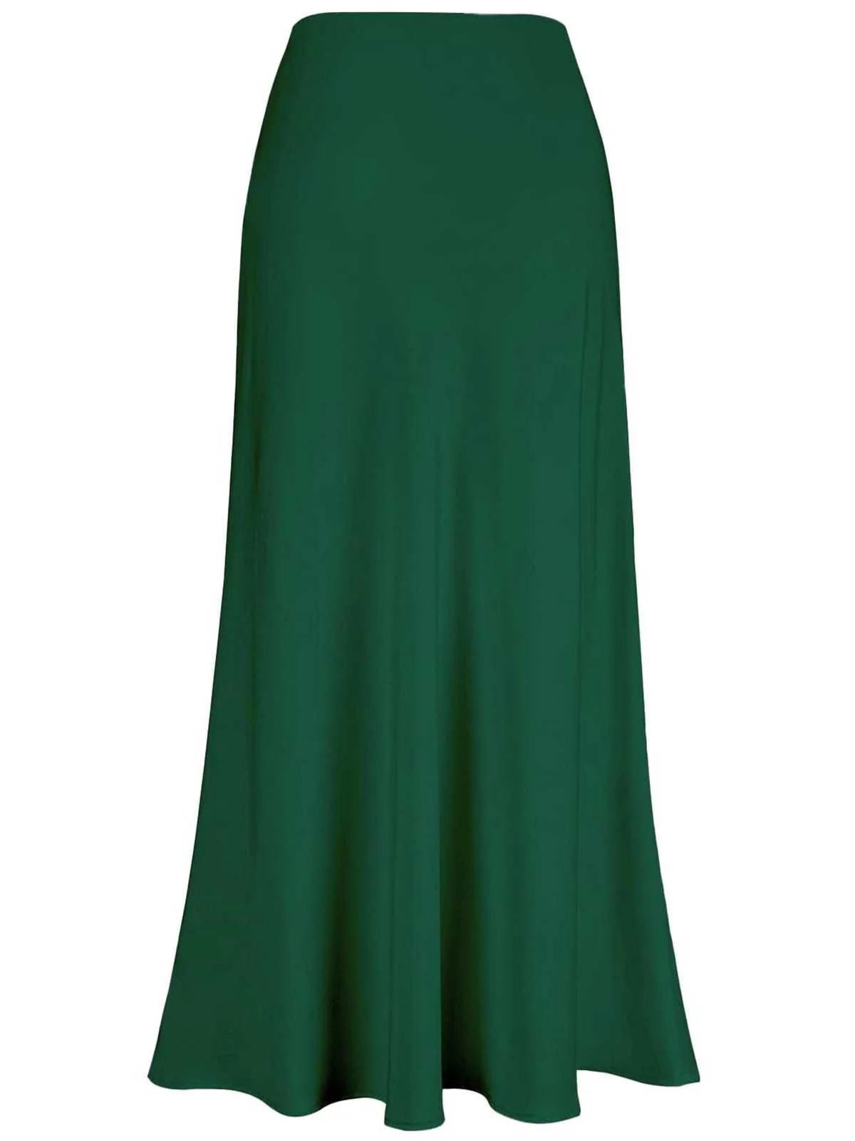1930s High-Waist Satin Solid Mermaid Skirt - Image 10