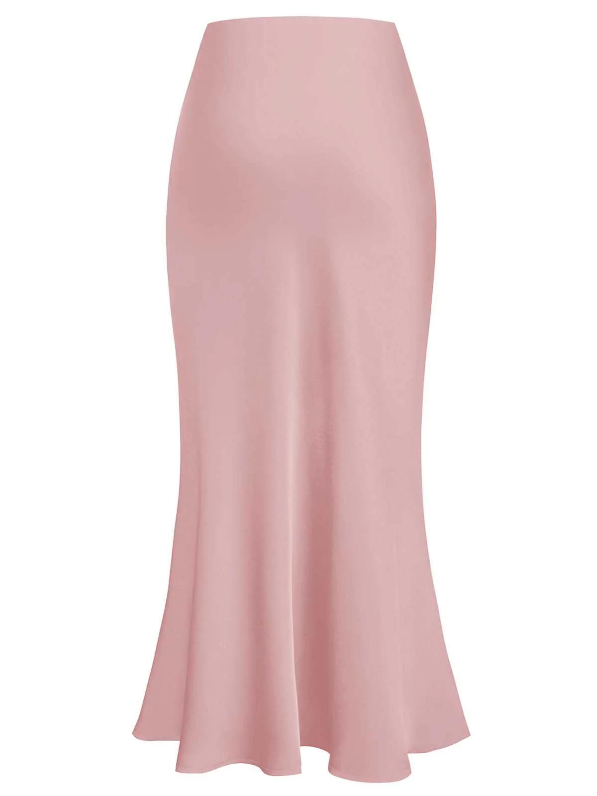 1930s High-Waist Satin Solid Mermaid Skirt - Image 2