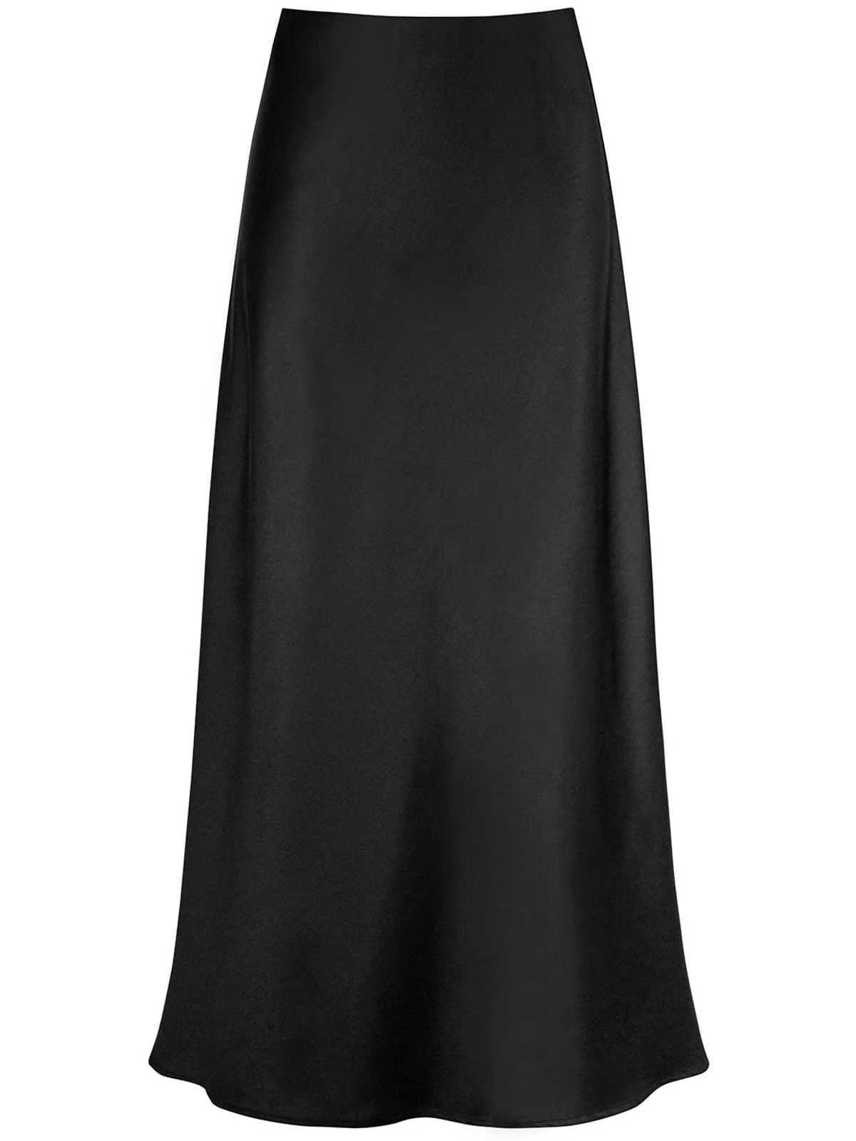 1930s High-Waist Satin Solid Mermaid Skirt - Image 7