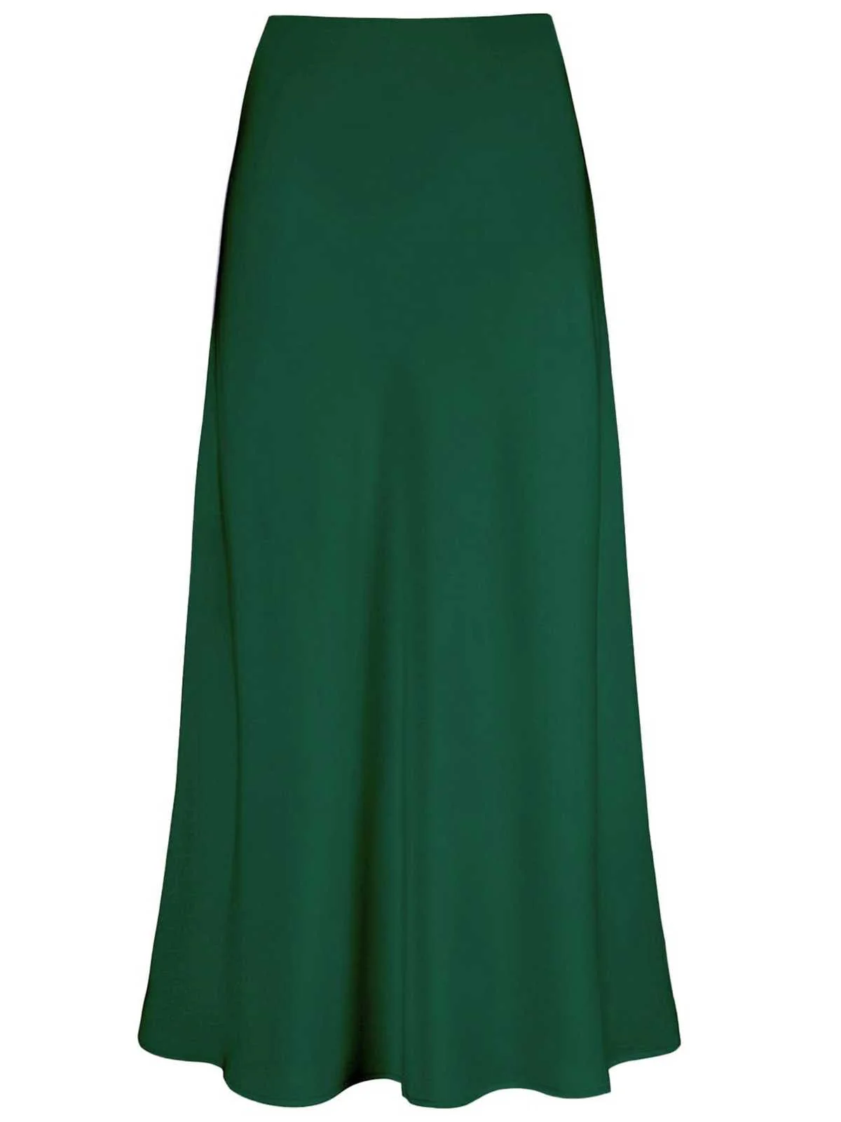 1930s High-Waist Satin Solid Mermaid Skirt - Image 9