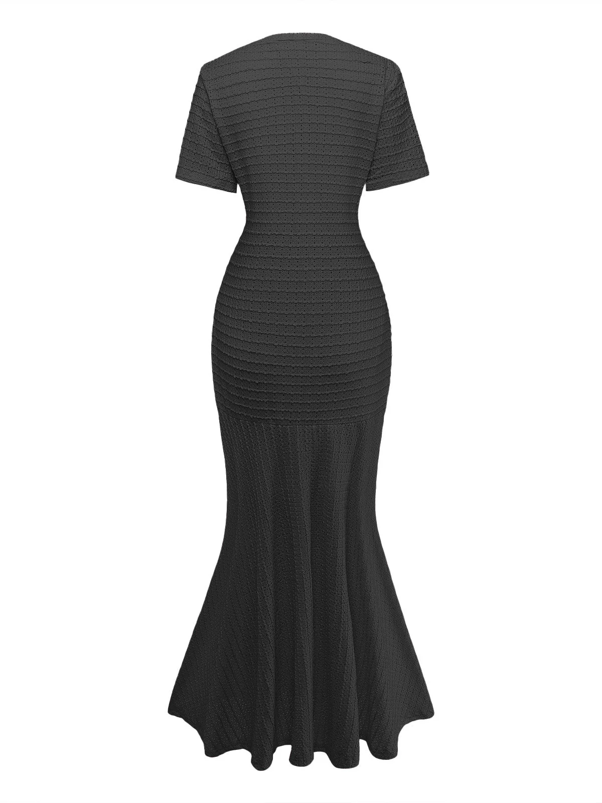 1930s Hollow Out Plaid Mermaid Dress - Image 11