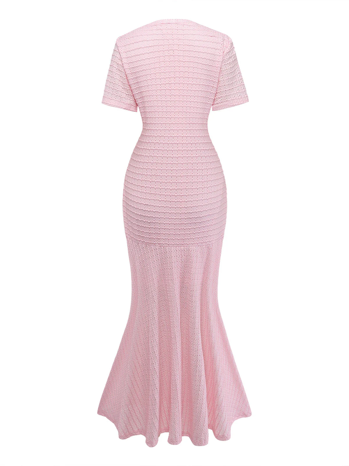 1930s Hollow Out Plaid Mermaid Dress - Image 3