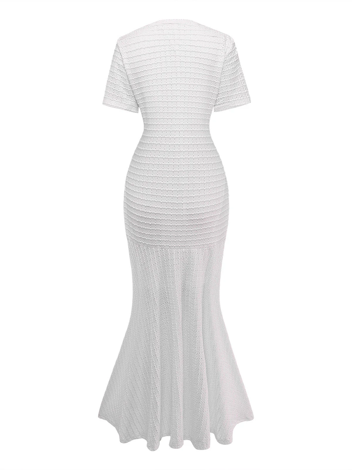 1930s Hollow Out Plaid Mermaid Dress - Image 9
