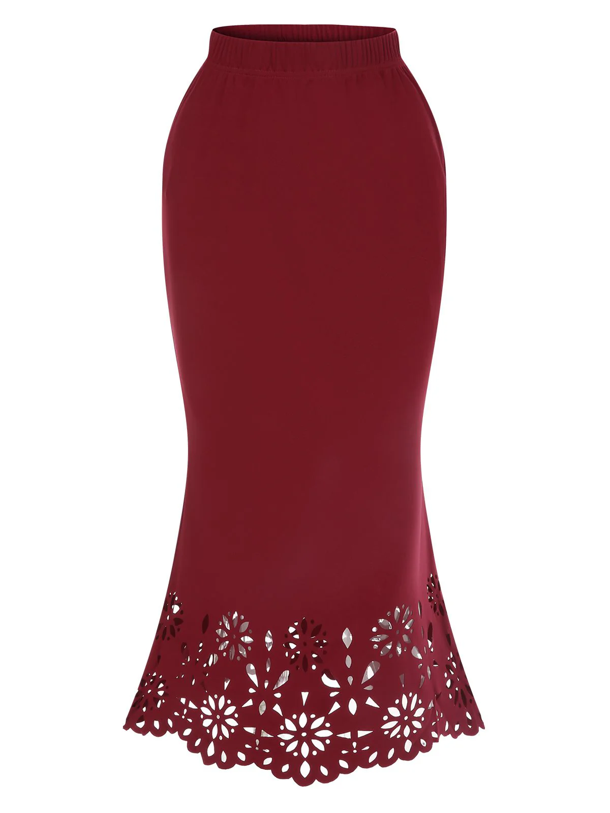 1930s Hollow Out Solid Fishtail Skirt - Image 10