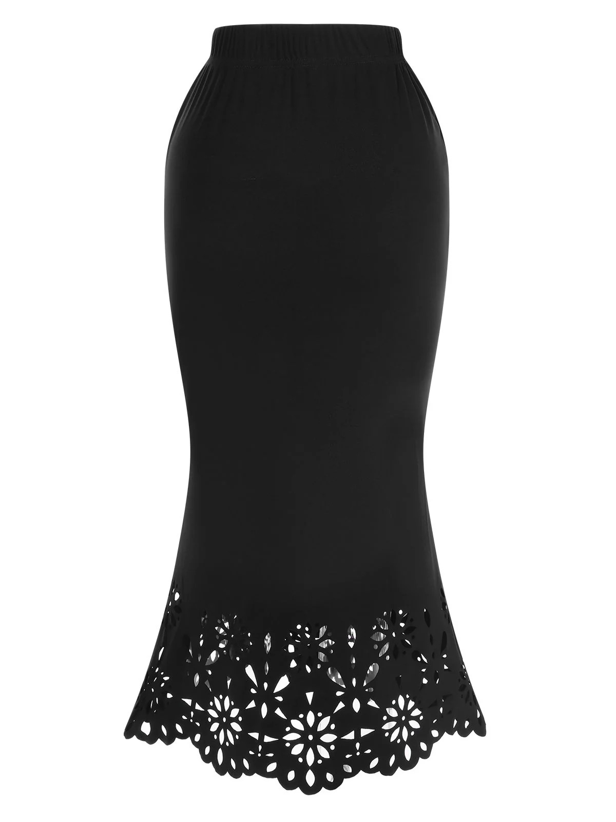 1930s Hollow Out Solid Fishtail Skirt - Image 2