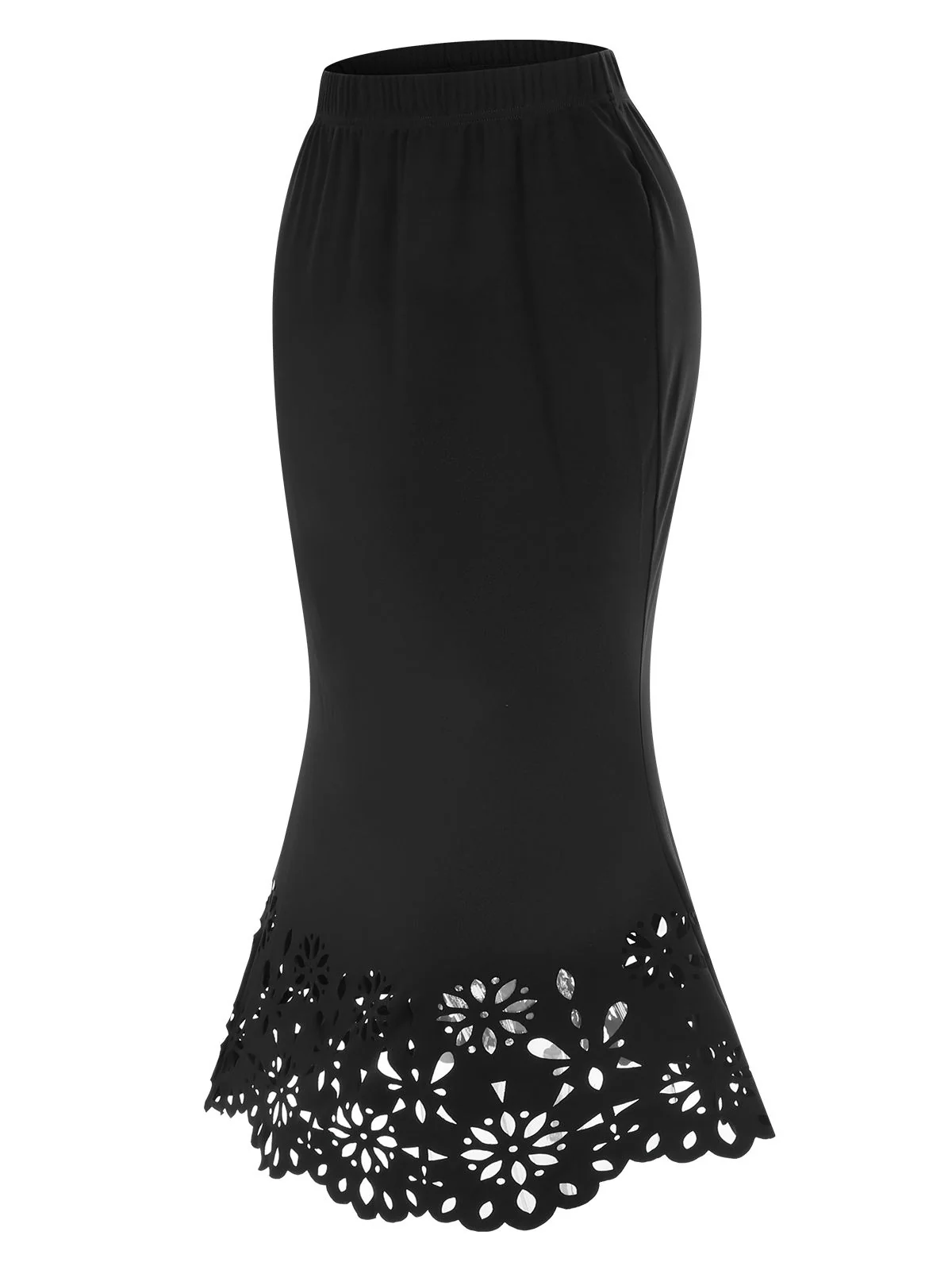1930s Hollow Out Solid Fishtail Skirt - Image 3