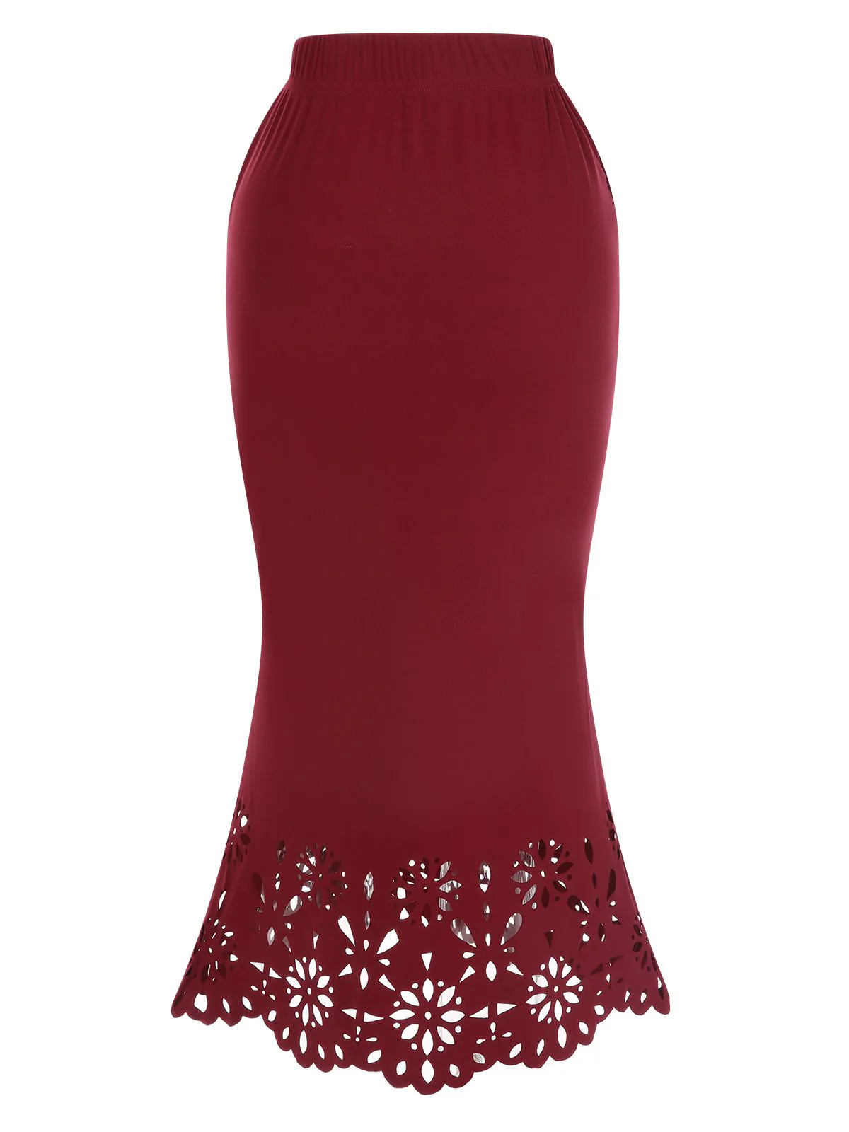1930s Hollow Out Solid Fishtail Skirt - Image 6