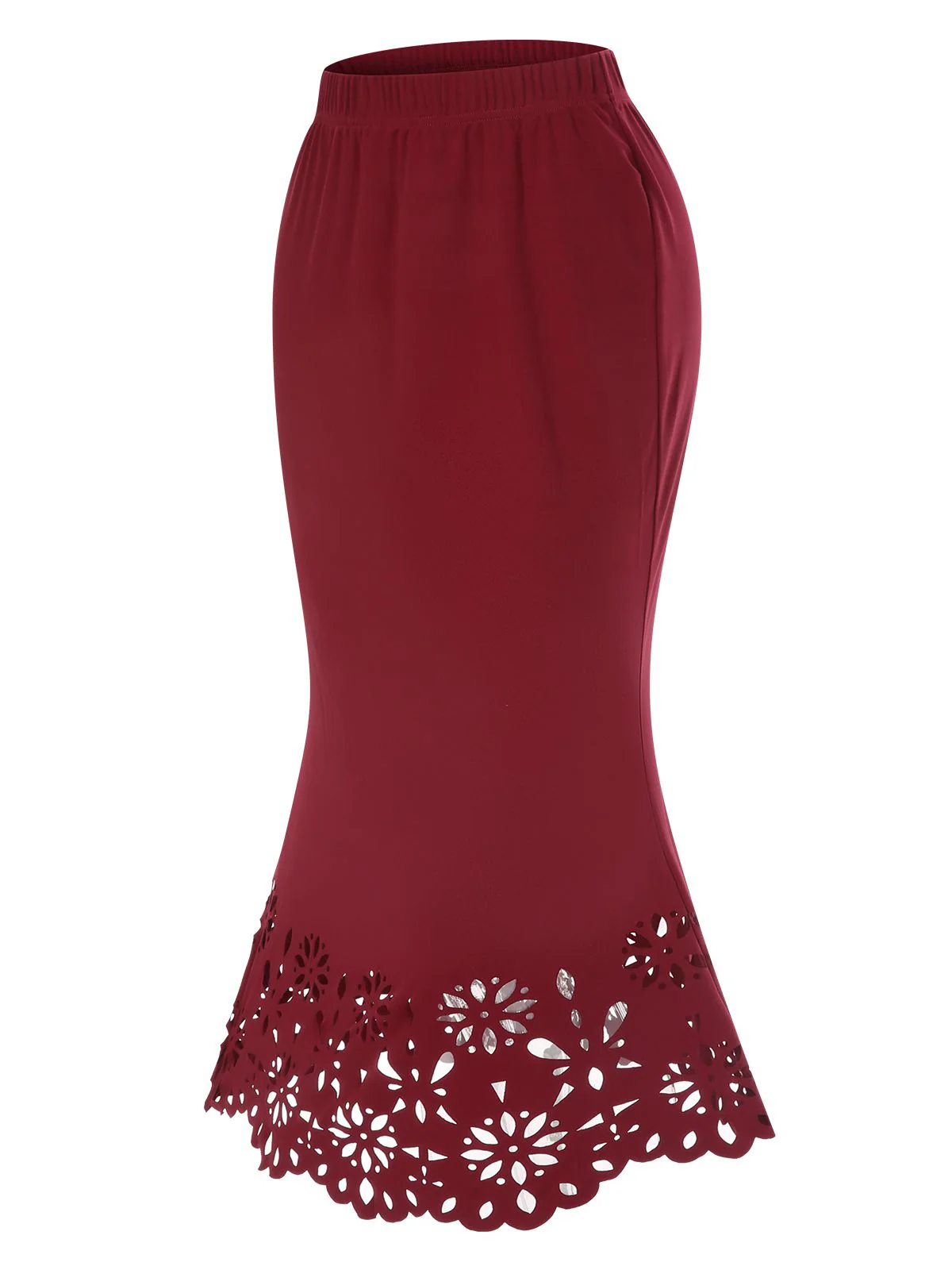 1930s Hollow Out Solid Fishtail Skirt - Image 7